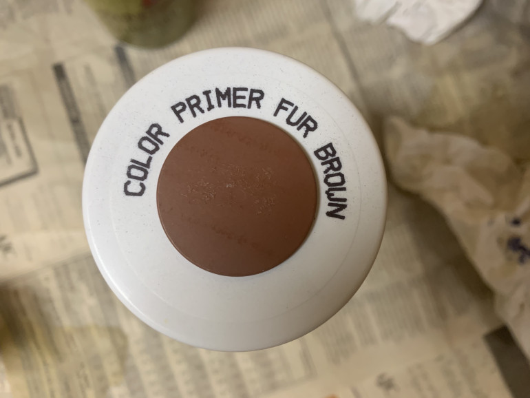 I base coated the barrels using Army Painter Fur Brown primer. 