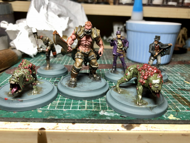 The final posse, after a soft tone dip, next up, matt coating and basing.