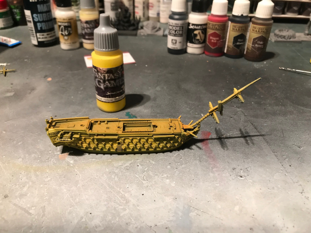 Hull airbrushed Higligted with Scale 75, Fantasy range Marduk Yellow