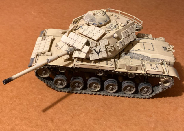 The USMC 1991 Desert Storm M60 MBT with reactive armor panels (ERA).  1:32, 12