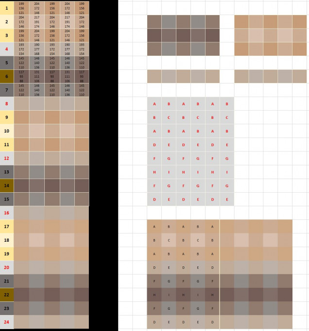 Microsoft Excel gave me very quick access to a grid layout which i could manipulate and colour accordingly.