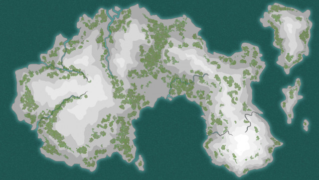 Looks like a remote, arctic (or antarctic) island our players will be exploring! 