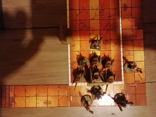 Around the corner a lair is discovered full of nasty ratmen and our heroes are so weak they decide to head for the exit while the warrior holds them all off. He has to keep the skaven away while the dwarf (missing a leg) struggles to keep up.