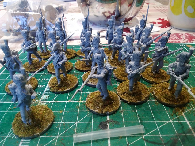 Next unit are Swiss Grenadiers but I left my painting guide at home so had to Google images 