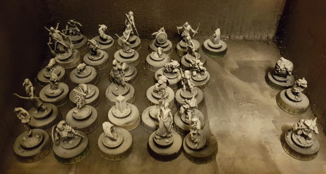 Tray 3 of primed minis.  I think that's everything