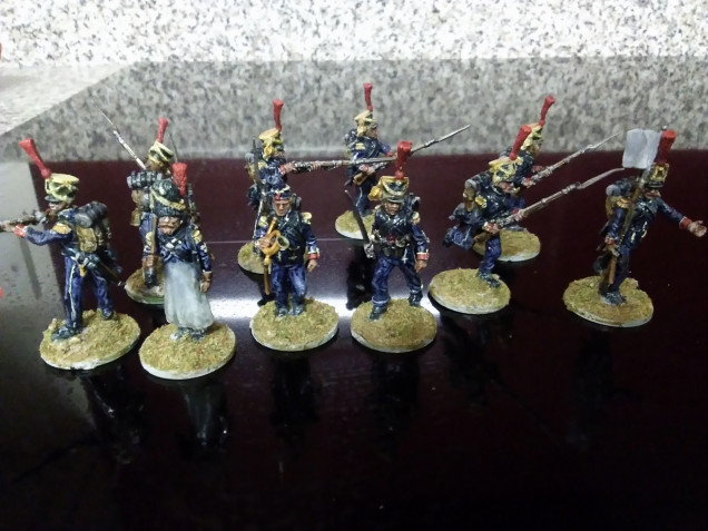 Work on the marins de guard. The box set isn't designed for making this unit but a bit of extra paint work o certain details can hide that