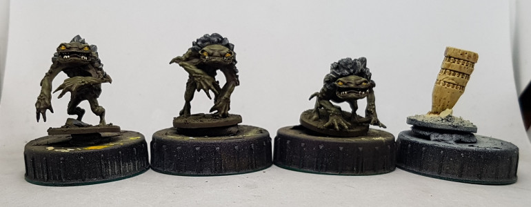 Halftusk's Froglodytes all finished.  Thats warband 5 of 15 finished