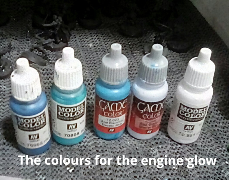 The paints I used for the engine glow