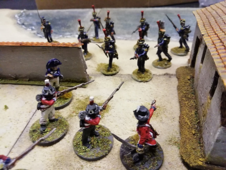 The marines here are painted the old fashioned way but all my French are with contrasts. I dont think it worked very well as they are to dull looking for me.