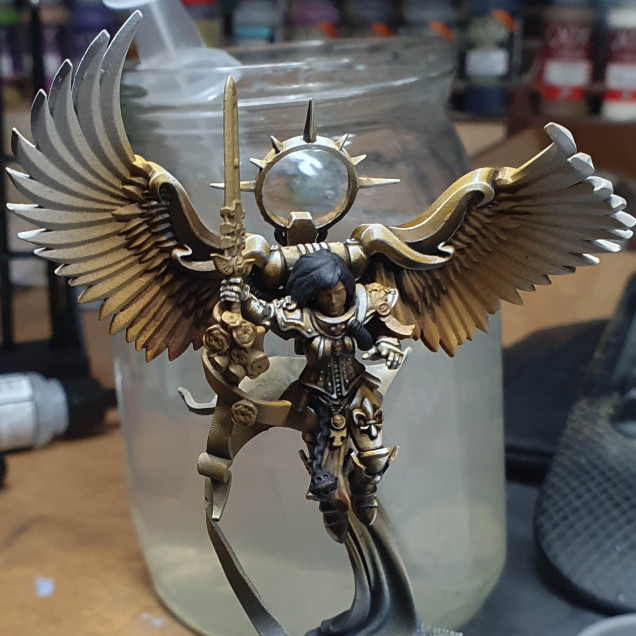 About done on the armour. again just moving down with the same 2 paints and t inks. 