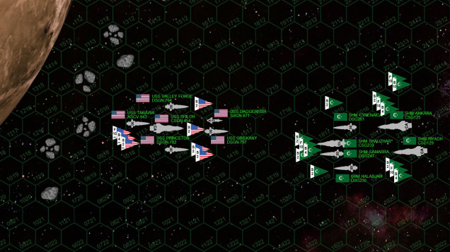 Today’s matchup.  Yeah, this is gonna be a brutal one, with 12 ships, well over 100 aerospace craft, over 1 million tons in shipping, and 1016 game points on the table.  This game would take experienced Darkstar players AT LEAST 6+ hours to complete, and represents the upper limit of what can usually be accomplished with Darkstar.