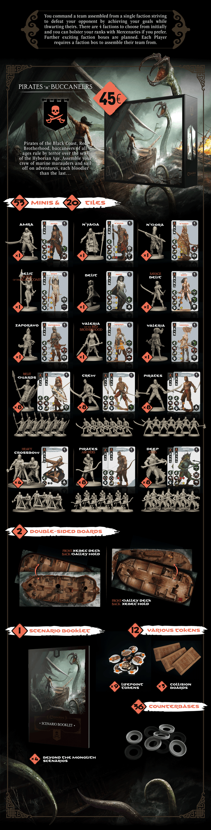 Kickstarter W Tiles 32mm Fanstasy Camel Monolith Conan Board Game NEW 
