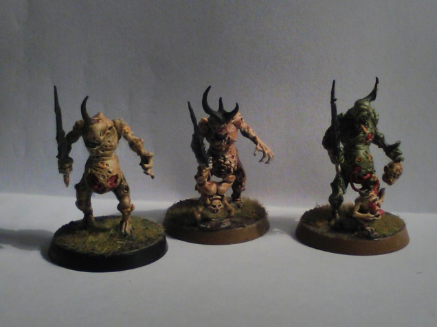 3 units of plague bearers done, each unit of 10 has a different skin colour 