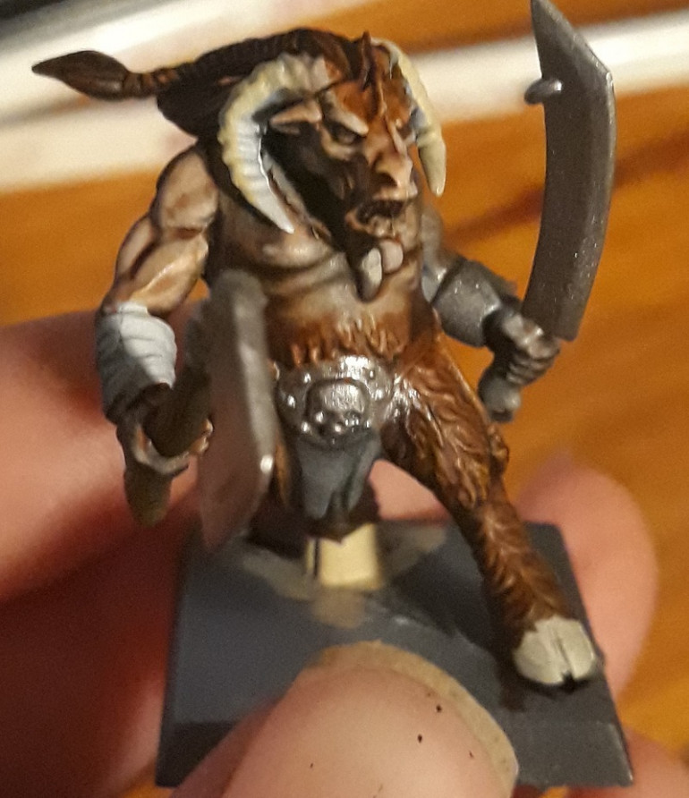 Contrast paints over a zenithal airbrush preshade