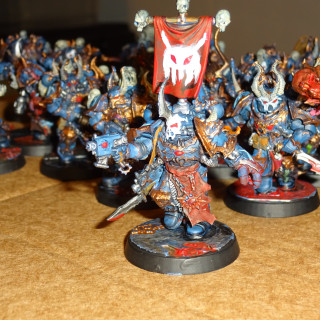 Added lightning effects to the finished Night Lords and painted one of the Banners...
