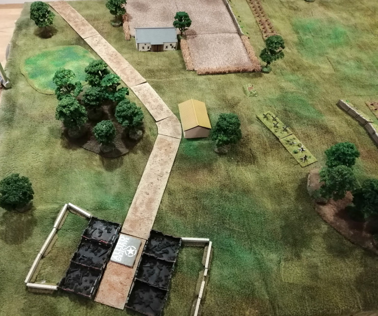 Location of the Allied objective, down at the end of the German end of the battlefield