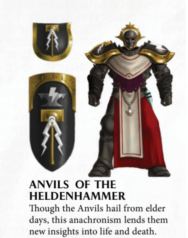 I desided at an early stage i would avoid doing gold armour . i picked out the Anvils of the Heldenhammer. a nice black / white / red with a little bit of gold trime