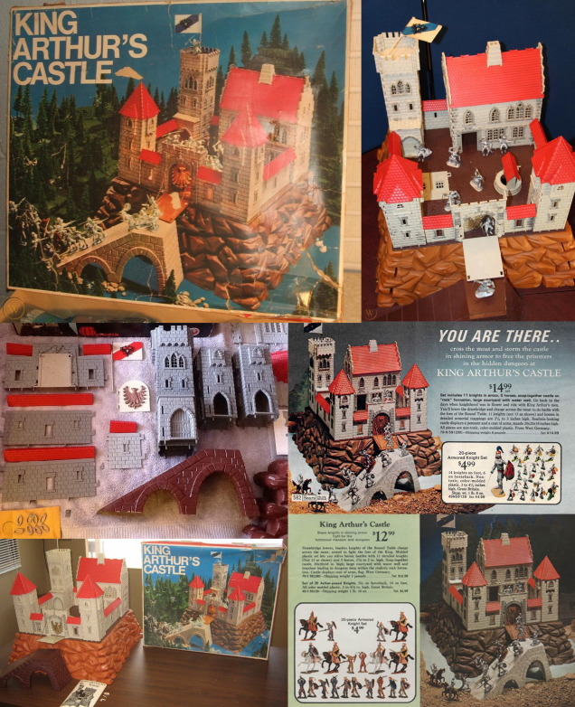 Here's a bunch of images I found on the internet of the Jean Hoefler 1970s King Arthur's Castle. The one I bought from my brother don't have all the parts, but the parts that are missing like the big base it stands on is not something I need. :) But its one big epic toy, that I know I would have loved as a child!