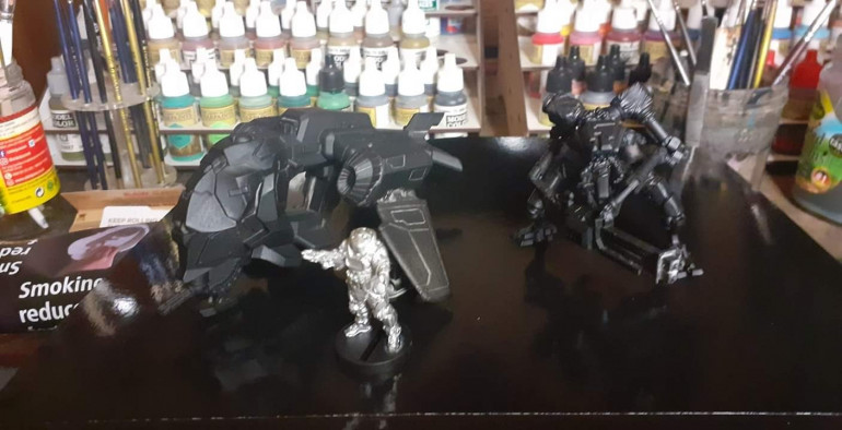 One of the metal models. The dropship/AV, the Walking Suit. All from the H.I.N.T. game.