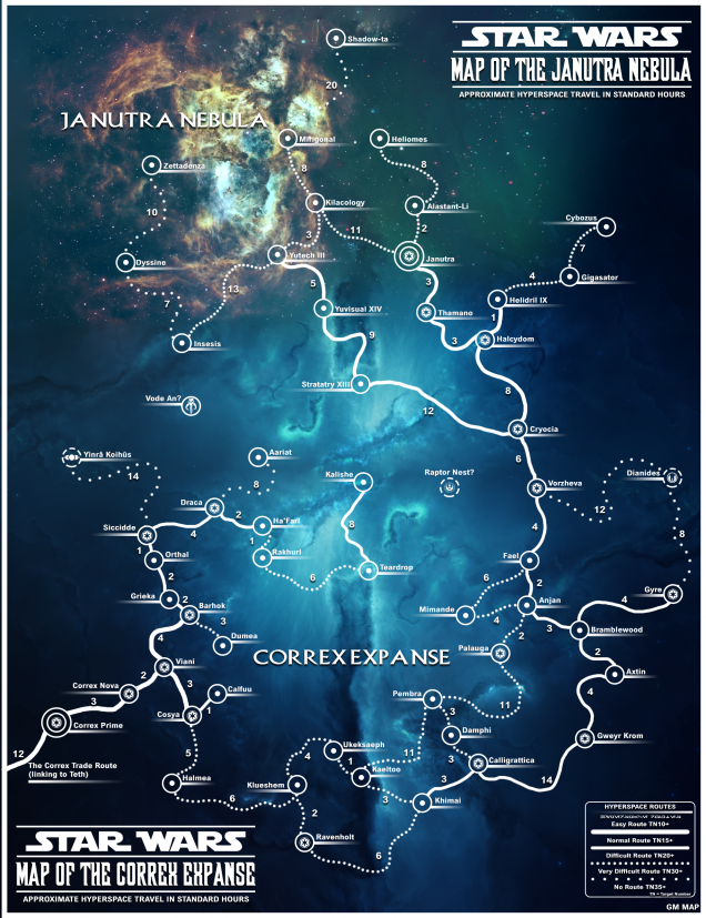 Finshed the expanding the map and naming all the planets in the next part of the galaxy far, far, away