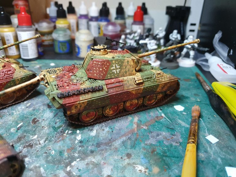 Decals and other details added to the first tank