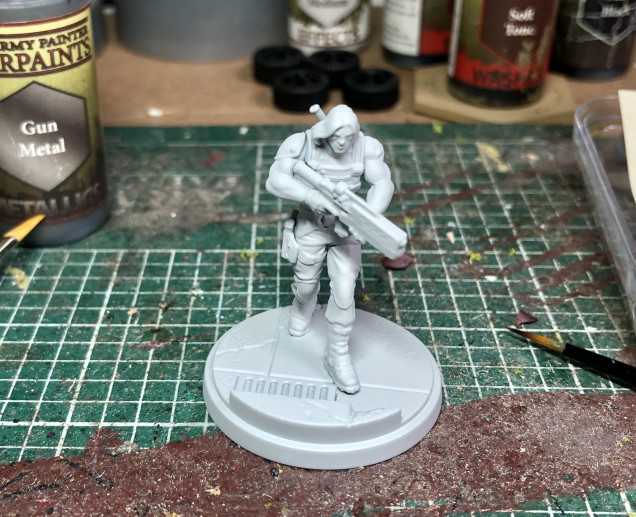 As i have a tournament tomorrow i wanted to get Winter Soldier done as he has a rather nifty trait that allows him to join any of the affiliated teams.  Annoyingly i primed the model without my glasses on and the spray has gone down a bit heavy. Stupid mistake to make but i’ll try and make the best of him!