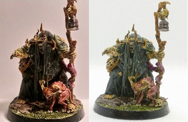 side by side comparison of no light box  and light box