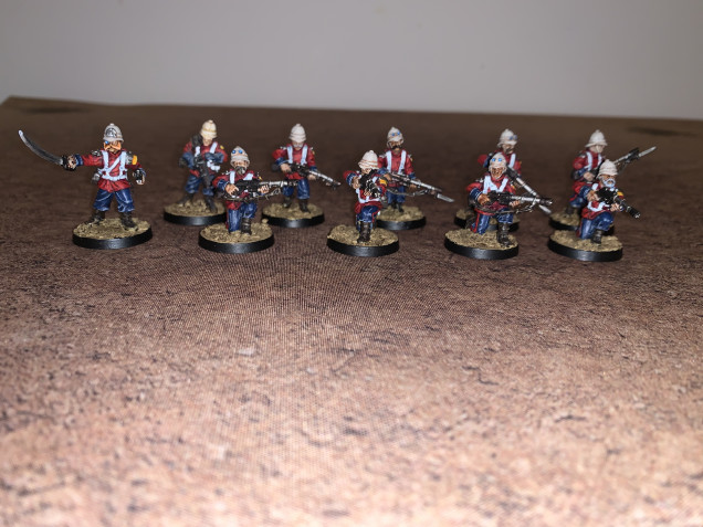 Victoria Lamb infantry squad done, this unit took longer to complete as there is more details on these than the GW metal sculpts