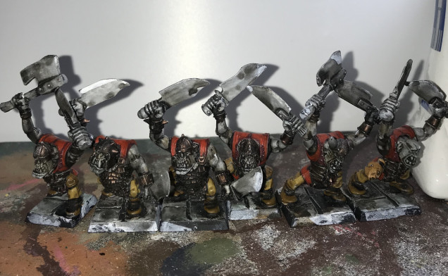 The Orc boys getting ready for dust and a fresh coat of paint