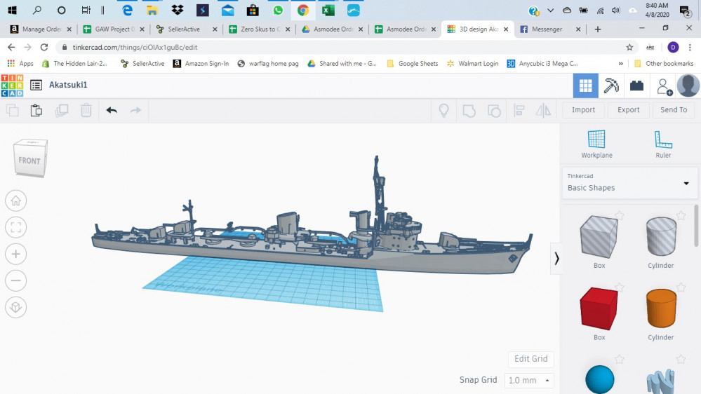 1/200 Scale Japanese Destroyer 3D Print Project