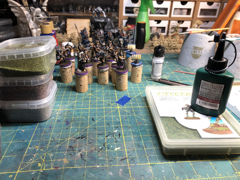 Painting table ready for basing
