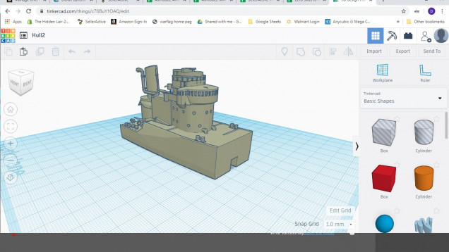 Back in TinkerCad...  I am repairing gaps in the STL file and eliminating fiddly stuff that won't print well.