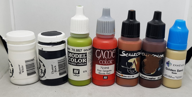 Here is all the paints I have used in these steps