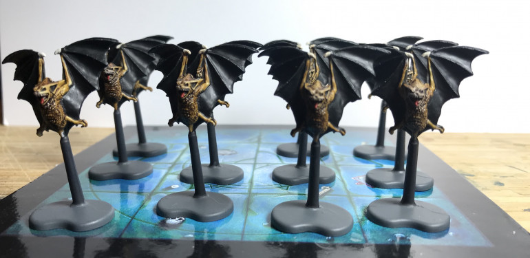 Bats, these chaps were fun to paint as well mainly used contrasts. Shame one is missing im sure it will turn up oneday.