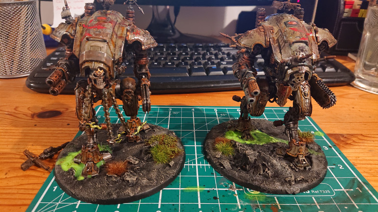 Used a sponge to stiple on Typhus Corrosion. Dry brush of Ryza Rust and a dusting of Nilikh Oxide