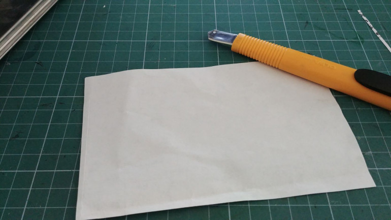 1. I cut paper template to tell me what surface I need to cover.