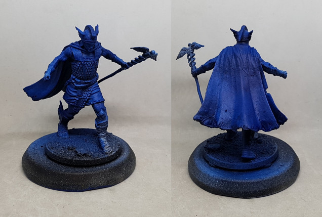 Zenithally primed and then sprayed with VMC Dark Prussian Blue.  The zenithal is doing all the work so the blue might not get any more work.