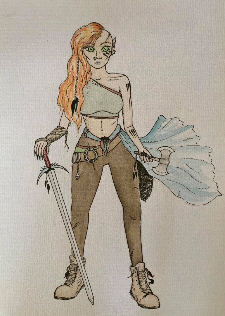 Kelethia 'Kel' - Half Elf Barbarian