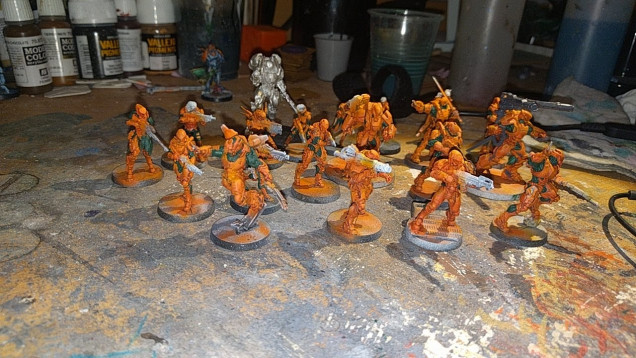 Beginning to repaint an army.