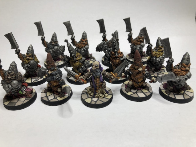 So a few more Massive Darkness Dwarves. 40 hours for 13 models. Longer than I expected considering there was no assembly required.