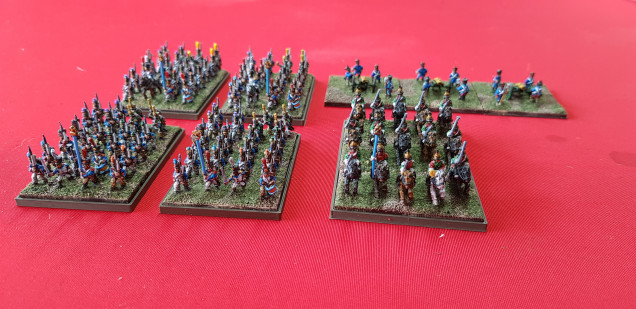 Another line battalion finished today and part way through another regiment of Dragoons. My little army is growing steadily. 