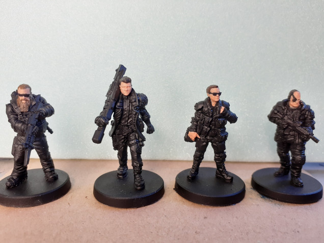 All these figures are from Monster Fight Club, and this first batch I am painting (I have two more batches after this) depict the characters (and GM Mike Pondsmith-The Cop) from the recent two part Cyberpank red play through on youtube.