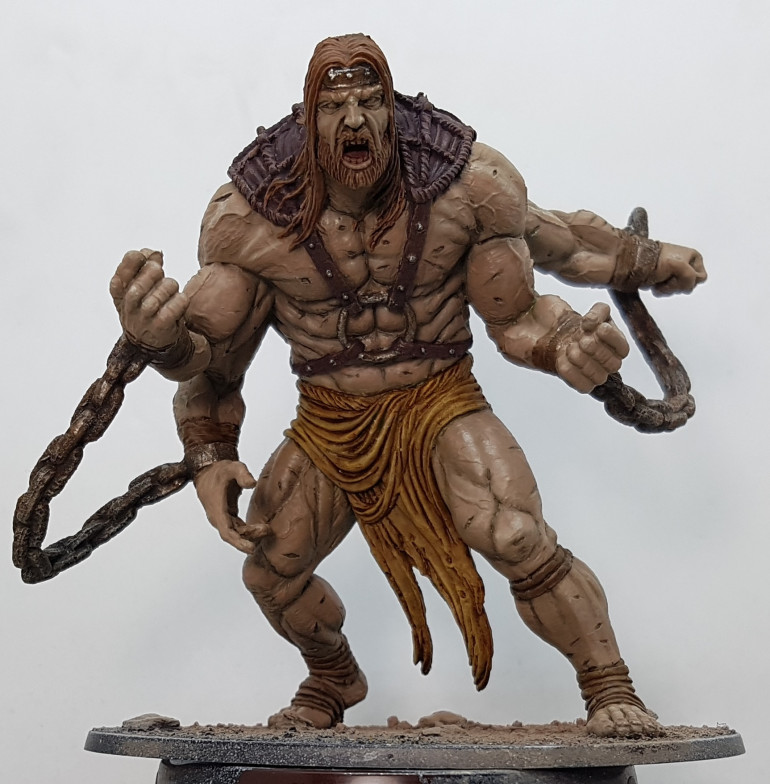 Rusted Iron: Base with P3 Pig Iron. Patchily coat with GW Typhous Corrosion. Wash with GW Nuln Oil. Drybrush with Ryza Rust. Gently drybrush with P3 Cold Steel.