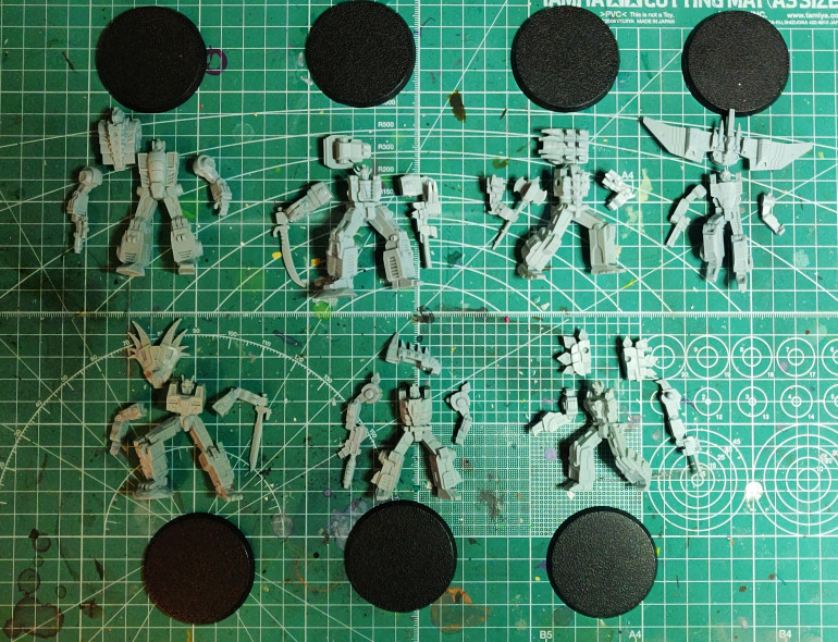 The Beastlords in their component form, each with a 50mm base