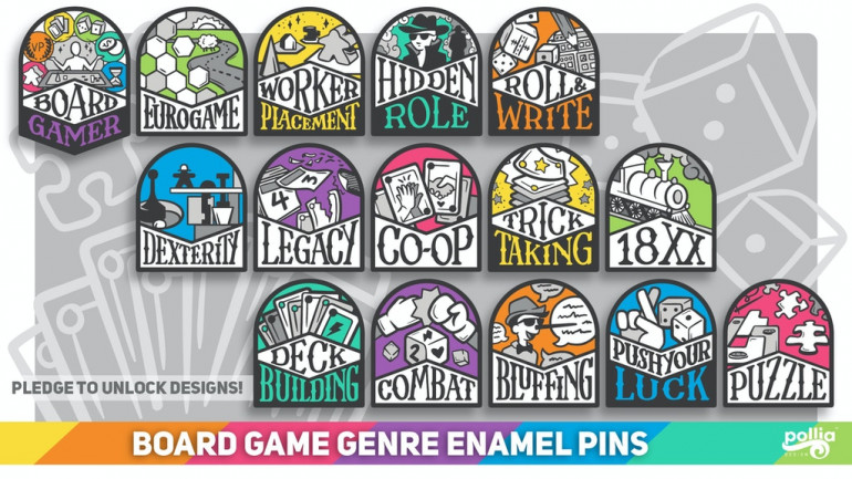 Board Game Genre Enamel Pins