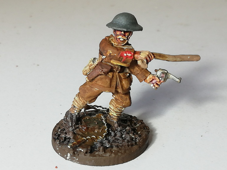 For late war I have put barbed wire on the officer bases so they stand out on the table instead of flowers