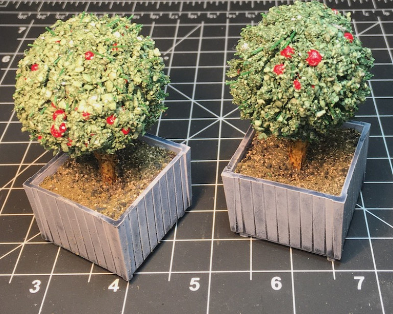 The ornamental trees are finished and ready for the table.