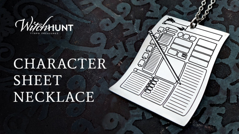 Character Sheet Necklace: Equip your tiniest pen