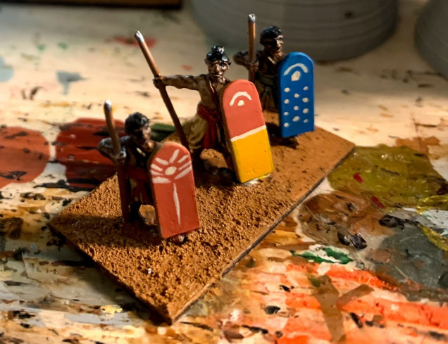 Some spear/javelin troops in the process of being based. 