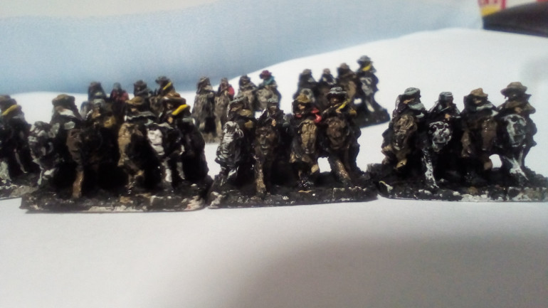 Confederate Cavalry Painted and First few Infantry Strips